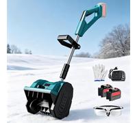 2 Battery Cordless Snow Blower | 26FT Throw Distance, Adjustable Handle for Driveway Patio Deck Farm Snow Removal(Blue)