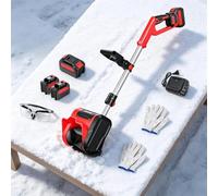 2 Battery Cordless Snow Blower | 26FT Throw Distance, Adjustable Handle for Driveway Patio Deck Farm Snow Removal(Advanced Upgrade Red)