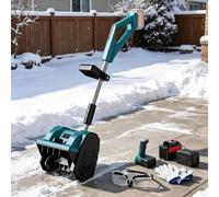 2 Battery Cordless Snow Blower | 26FT Throw Distance, Adjustable Handle for Driveway Patio Deck Farm Snow Removal(Blue)