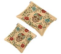 2 beauty case tascabili con scritta "All You Need is Love", a chiusura automatica, portatile, senza cerniera, mini borsa da viaggio per cuffie, monete, rossetti, cosmetici, auricolari, gioielli,