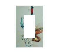 2 bellissimi calici da vino per interruttore della luce, piastra frontale a bilanciere singolo, 1 banda, decorazione per presa di casa, cucina, camera da letto, bagno