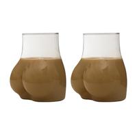 2 bicchieri a forma di culo da 450 ml, tazze in vetro a forma di corpo divertente, tazze da caffè in vetro trasparente, boccali da birra in vetro classici, bicchierino da liquore umoristico, tazza da