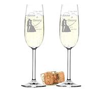 2 bicchieri da spumante con incisione regalo anniversario di matrimonio per coppia di sposi set di bicchieri per spumante, champagne e prosecco come decorazione personalizzata con nome