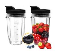 2 bicchieri di ricambio da 18 oz con coperchio Sip & Seal compatibili con Nutri Ninja BL450 BL456 BL480 BL482 BL640 BL642 BL682 BN401 BN751 BN801 Foodi SS101 SS151 SS351 SS401