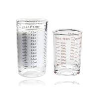 2 bicchieri graduati da cocktail - misurini piccoli da 90 ml e 120 ml - misurino in vetro - misurino da 50 ml