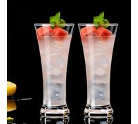 2 bicchieri highball a clessidra, 350 ml, bicchieri alti da cocktail trasparenti, 2 pezzi, per caffè freddo, tè alla frutta, succhi di frutta, cocktail, bar e uso domestico