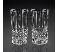 2 bicchieri highball, bicchieri da tè ghiacciati in cristallo trasparente, bicchieri, bicchieri per bevande fredde, birra, cocktail, succo per casa, bar, feste, matrimoni, ufficio, 370 ml, diamante L