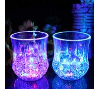 2 bicchieri luminosi con luce LED, bicchieri per vino attivati automaticamente dal liquido, bicchieri LED luminosi per feste, disco, night club, bar, whisky, birra (confezione da 2)
