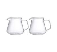 2 bicchieri per caffè in vetro, per servire tè, per a mano, con comoda impugnatura, con capacità 300 ml / 500 ml, opzione per a mano, caraffa