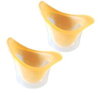 2 bicchieri per il lavaggio degli occhi da 10 ml, riutilizzabili, in silicone, per una pulizia delicata degli occhi, risciacquo salino e kit di igiene quotidiana (arancione)
