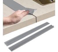 2 binari di collegamento per piani di lavoro, per cucina, piano di lavoro, per piano di lavoro, per fughe, piano di lavoro, listello di finitura (grigio, 25 pollici)