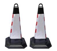 2 Birilli Stradali Con Strisce Riflettenti, Coni Stradali In Gomma Da 90 Cm Per Cantieri, Parcheggi Stradali E Controllo Del Flusso Di Persone In Luoghi Pubblici