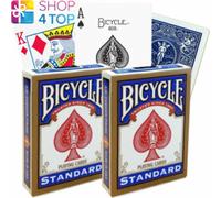 2 Blu Decks Bicycle Rider Back Standard Index Gold Tuck Box Playing Cards Nuovo