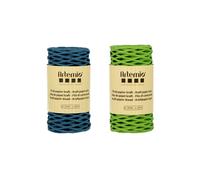 2 bobine di filo kraft blu azzurro/verde prato 2mm x 25 m