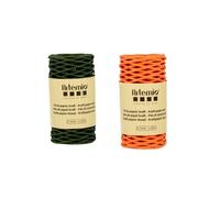 2 bobine di filo kraft verde bottiglia/arancio 2mm x 25 m