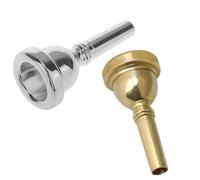 2 bocchini per trombone 12C, in ottone placcato argento e oro, lunghezza 7,9 cm, altezza tazza 2,4 cm, professionale per altalone, suono pieno, gioco stabile