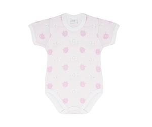 2 Body Neonato Neonata Mezza Manica Fantasia Ellepi in Caldo Cotone Interlock