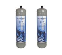 2 Bombole CO2 600 gr monouso Edenya Bubbles con attacco M11x1 per acqua frizz...