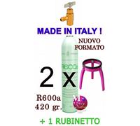 2 bombole R600A 420 kg per ricaricare il frigorifero + 1 chiave