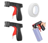 2 bombolette spray, impugnatura per pistola a spruzzo, supporto per bombolette spray, con nastro adesivo, bombolette spray, adatte per il fai da te, mobili fai da te, indicazioni locali (nero rosso)