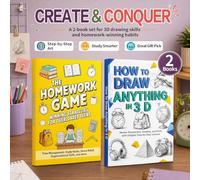 2-Book Study Skills and Drawing Collection: The Homework Game and How to Draw Anything in 3D, Time Management, Study Strategies, Stress Relief, ... Shading and Creative Art Practice