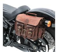 2 Borse A Sella Per Moto In Vera Pelle Panniers Multi Tasca Bagagli 15"