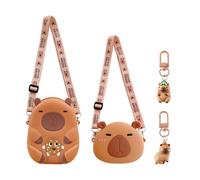 2 Borse A Tracolla A Forma Di Capibara Per Bambini E 2 Ciondoli, Piccoli, Carini E Facili Da Trasportare, Adatti Per Le Ragazze Per Uscire E Giocare (11Cm 3Cm 14, 5 Cm).