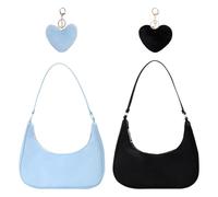 2 Borse A Tracolla Da Donna E 2 Ciondoli D'Amore In Peluche, Borsa A Tracolla Semplice, Borsa A Tracolla Alla Moda E Versatile, Borsa A Tracolla In Nylon