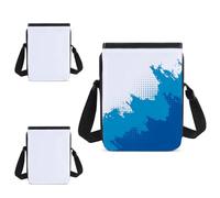 2 borse a tracolla vuote per personalizzazione fai da te, borse messenger regolabili in poliestere con cerniere per scuola, lavoro e viaggi, 24 x 18 cm, bianco e nero., Taglia unica