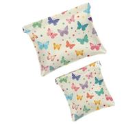 2 borse cosmetiche tascabili per borse, piccola borsa per il trucco in pelle, portatile, senza cerniera, portamonete e gioielli, motivo: ancora bulldog, Multicolore 10., Small and Large, Art Deco