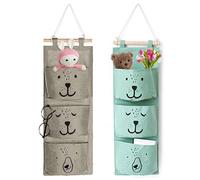 2 Borse da Appendere alla Parete, Organizer da Appendere con 3 Tasche