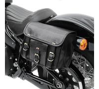 2 Borse Da Sella Per Moto Lato Sinistro E Destro In Vera Pelle Nere