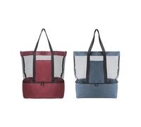 2 borse da spiaggia con asciutto e umido, borsa shopper a rete da spiaggia con borsa frigo, borsa per il pranzo, pieghevole, leggera, da spiaggia, per picnic, campeggio, c
