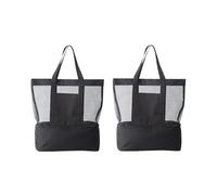 2 borse da spiaggia con asciutto e umido, borsa shopper a rete da spiaggia con borsa frigo, borsa per il pranzo, pieghevole, leggera, da spiaggia, per picnic, campeggio, c