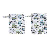 2 borse impermeabili con cerniera, borse asciutte e bagnate, di grande capacità, lavabili, riutilizzabili, per pannolini di stoffa, per viaggi, palestra, yoga, genitori, poliestere (28*36 cm)