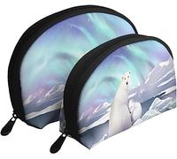 2 borse per cosmetici Aurora Save Borsa per il trucco da viaggio dell'orso polare Borsa da toilette per donna