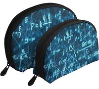 2 borse per cosmetici, borsa per trucco da viaggio per matematica, colore azzurro brillante. Borsa da donna da toilette