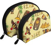 2 borse per cosmetici Piramidi Occhi di Horus Borsa per il trucco da viaggio Borsa da toilette da donna