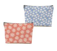 2 borse per il trucco floreale con margherita, borsa cosmetica essenziale da viaggio da giardino, regalo per donne, ragazze, sorelle, migliori amanti, amanti della natura, borsa da viaggio con