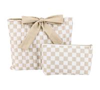 2 borse per il trucco in tessuto floreale con fiocco bibbia copertina per libri leggera per shopping, viaggi, ufficio, lavoro, gite, regali, Stile 5, 12.6*10.63*1.18 inches, casual