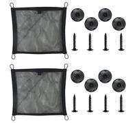 2 Borse Per Rete Portaoggetti Sospese, Dotate Di 8 Fibbie Per Appendere E 8 Viti, Borsa Per Rete Portaoggetti Elastica, Accessori Per Riporre L'Auto