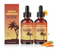 (2 bottiglie* 60 ml) gocce abbronzanti per bere, gocce autoabbronzanti per viso e corpo, gocce abbronzanti Sunless per abbronzatura naturale, naturale e mite,Senza danni al sole, abbronzatura rapida