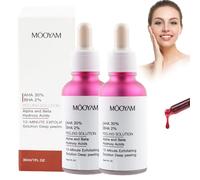 2 bottiglie AHA 30% + BHA 2% Peeling Solution, esfoliante siero facciale, idratante anti-invecchiamento per pori chiari, linee sottili e pelle radiosa