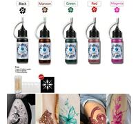 2 bottiglie di inchiostro per tatuaggi finto, vernice per il corpo per disegno sulla pelle, semi-permanente e impermeabile, adatta a uomini e donne, durata 7-10 giorni, compatibile con stencil da tatu