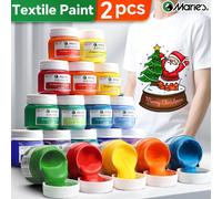 2 Bottiglie di Vernice per Tessuti Marie's, 50ml/1.7fl. Oz - Colori Vivaci Disponibili per Tessuti Permanenti, Kit di Pigmenti Tessili Professionali per Artisti e Artigiani, Regali Ideali per Strument