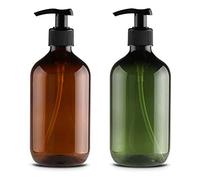 2 bottiglie vuote con pompa a pressione, 500 ml, ricaricabili, per salse, dispenser di sapone liquido in plastica, contenitore ricaricabile per cucinare salse, oli essenziali, lozioni