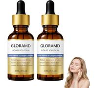 2 Bottle GloraMD Face Lift Serum, GloraMD Liquid Solution, Anti-Aging Serum Essence Oil With Peptide & Collagen, Hydration Moisturizing and Firming, Reduce Fine Lines, for All Skin Types