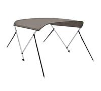 2-Bow Bimini Top grigio, 150 x 120 x 110 cm, poliestere 600D, impermeabile, resistente ai raggi UV, con telaio in alluminio, fissaggi in acciaio inox, per barca, gommone, barca a vela