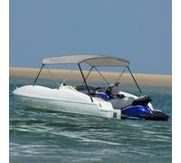 2-Bow Bimini Top Grigio, 180 x 150 x 110 cm, poliestere 600D, impermeabile, resistente ai raggi UV, con telaio in alluminio, fissaggi in acciaio inox antiruggine, telone per gommoni, barca a vela