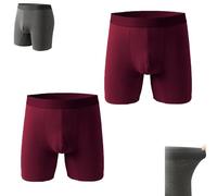 2 boxer da uomo foderati in pile, termici, a gamba lunga, invernali, caldi e sportivi, biancheria intima invernale, 2 pezzi, M